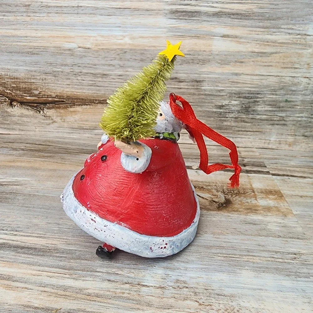 Paper Mouse Santa Ornament with Bottle Brush Tree Handmade SRG Gift Box 738599